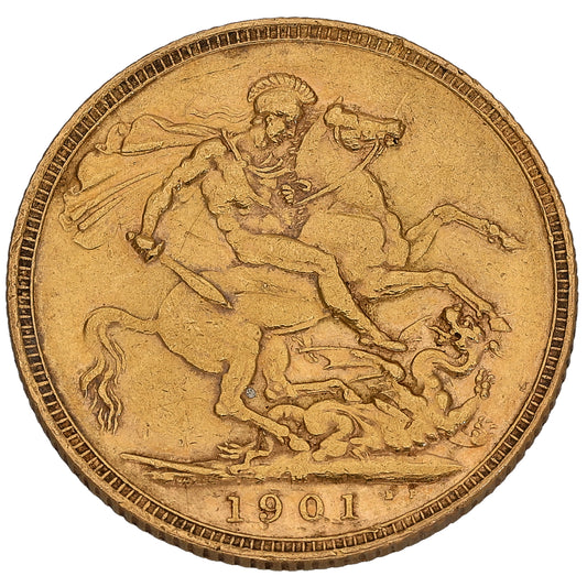22ct Gold Queen Victoria Full Sovereign Coin 1901