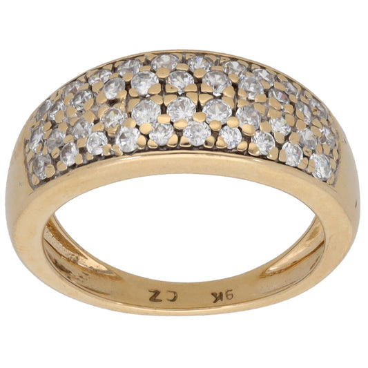 9ct Gold Cubic Zirconia Half Eternity Ring Size O