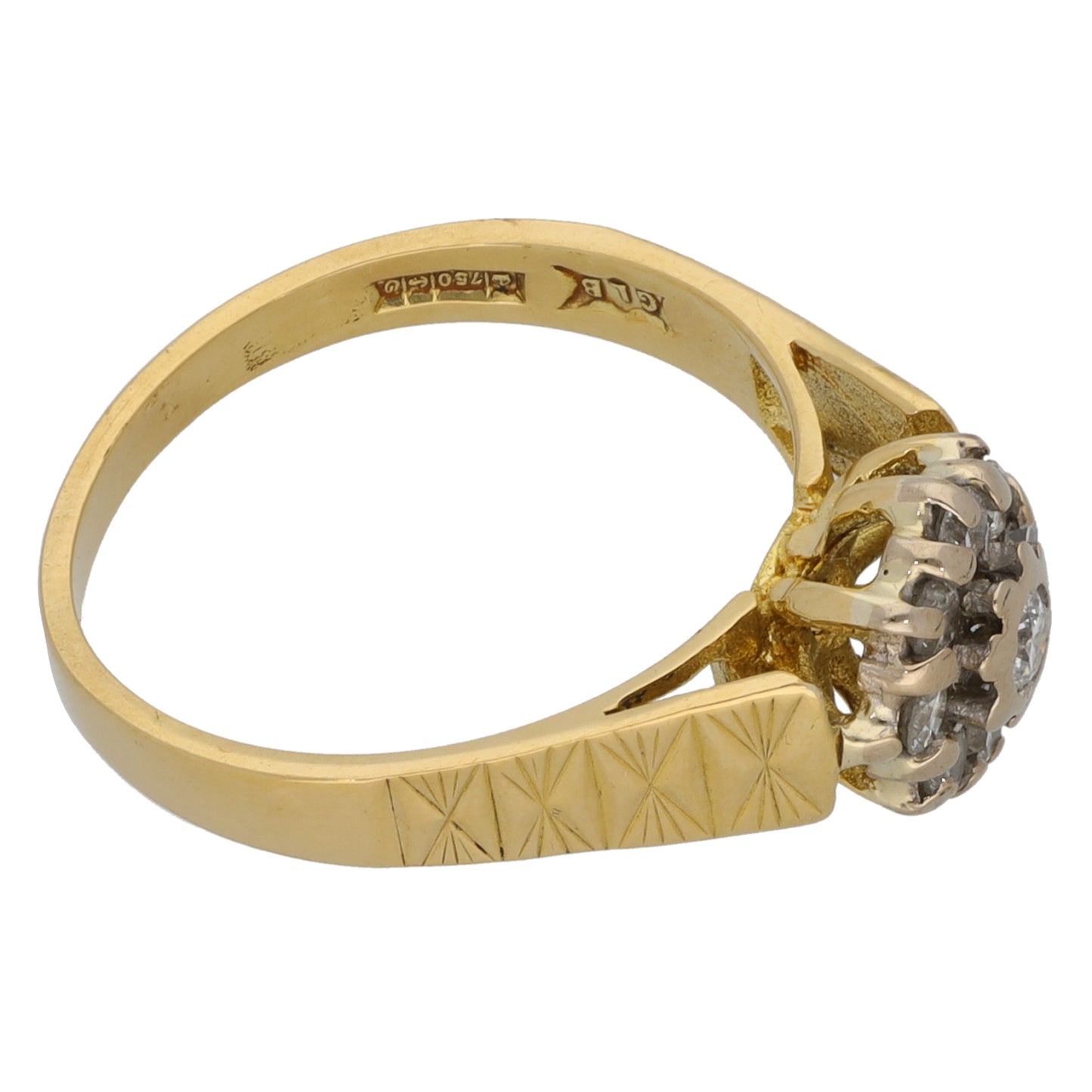 18ct Gold 0.19ct Diamond Cluster Ring Size M