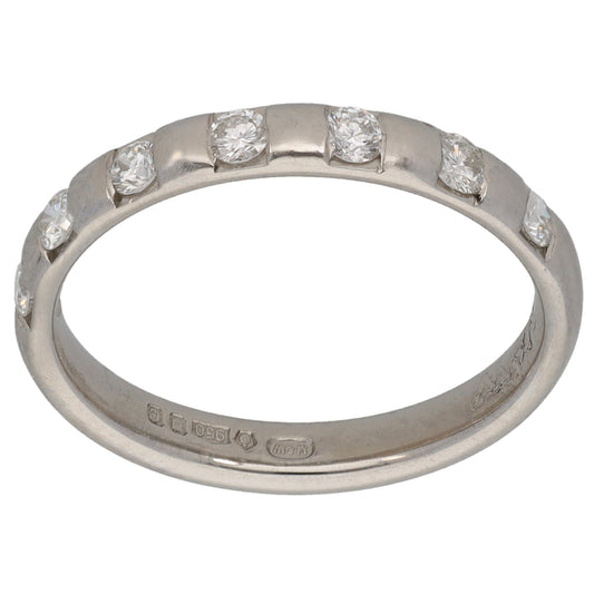 Platinum 0.28ct Diamond Half Eternity Ring Size O