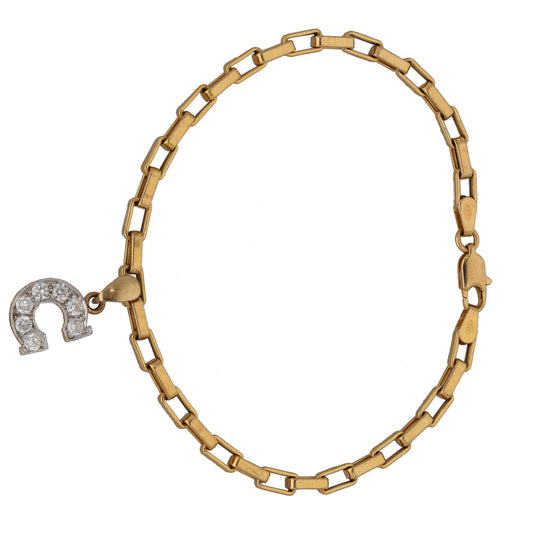 9ct Gold Cubic Zirconia Initial C Bracelet