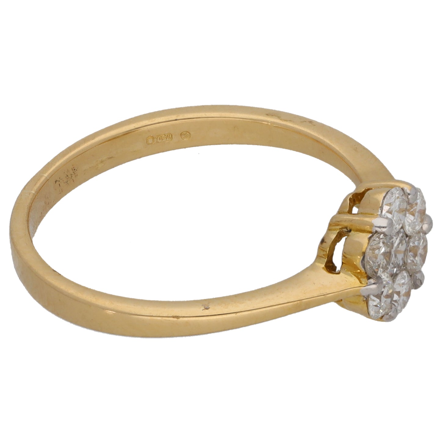 18ct Gold 0.35ct Diamond Cluster Ring Size M
