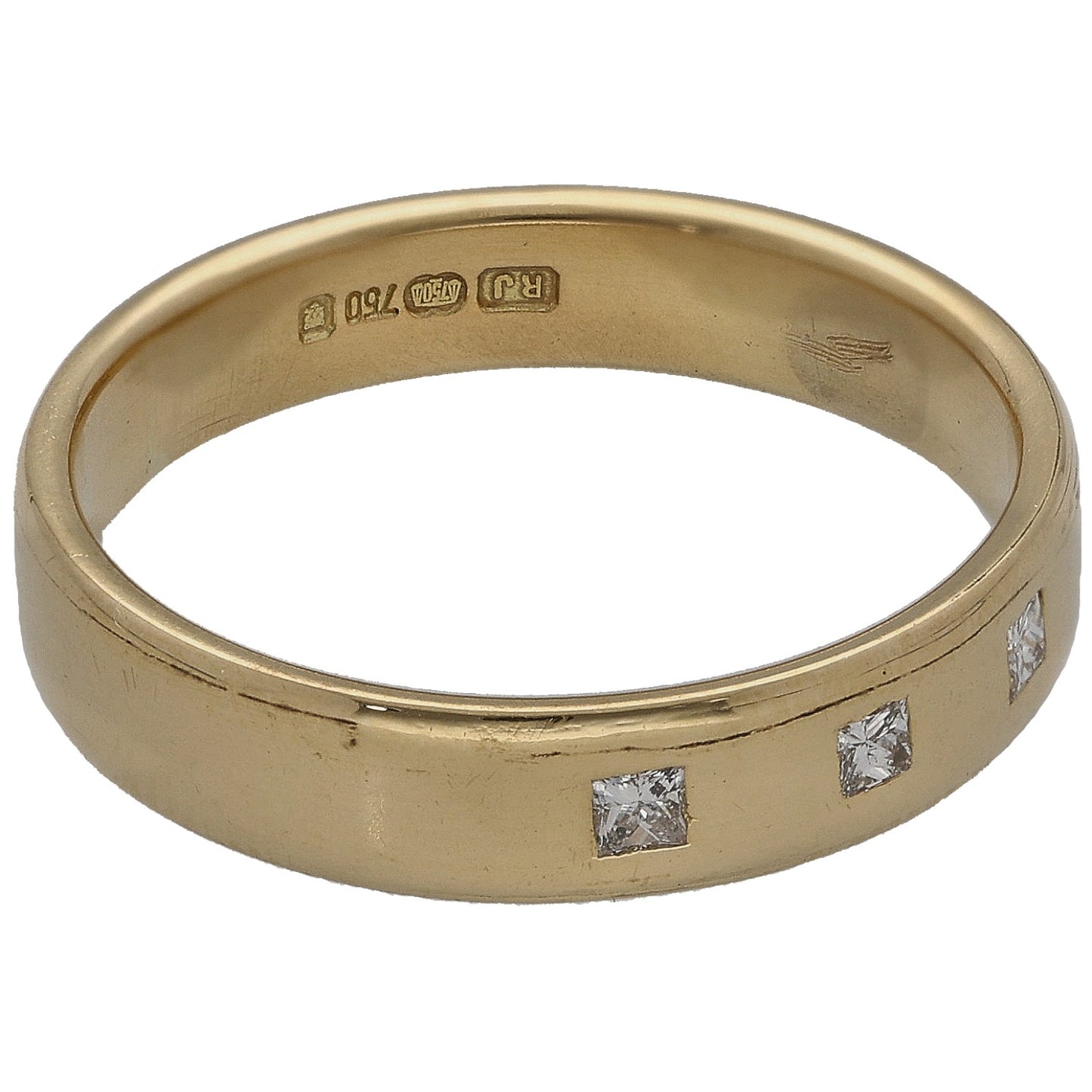 18ct Gold 0.06ct Diamond Wedding Ring Size Q