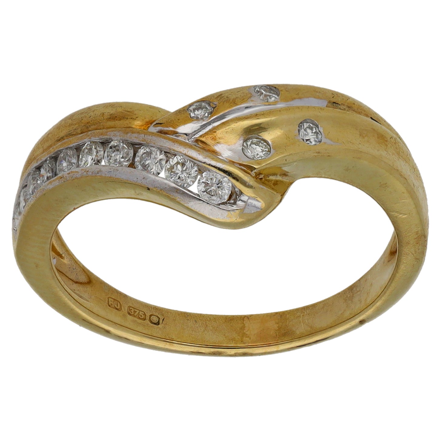 9ct Gold 0.14ct Diamond Dress/Cocktail Ring Size M