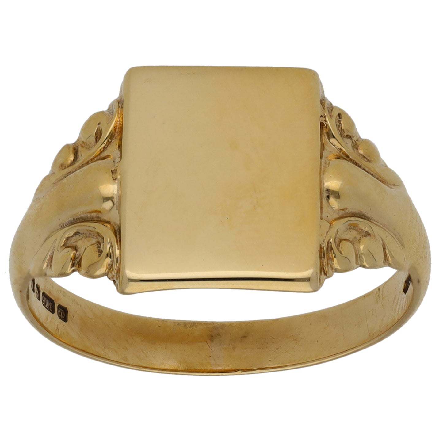 9ct Gold Plain Signet Ring Size T