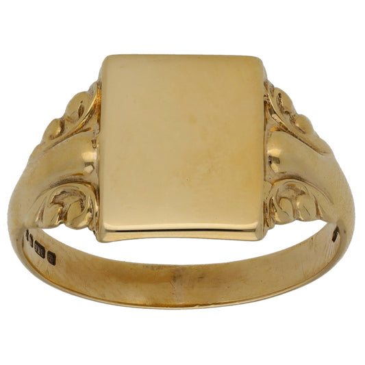 9ct Gold Plain Signet Ring Size T