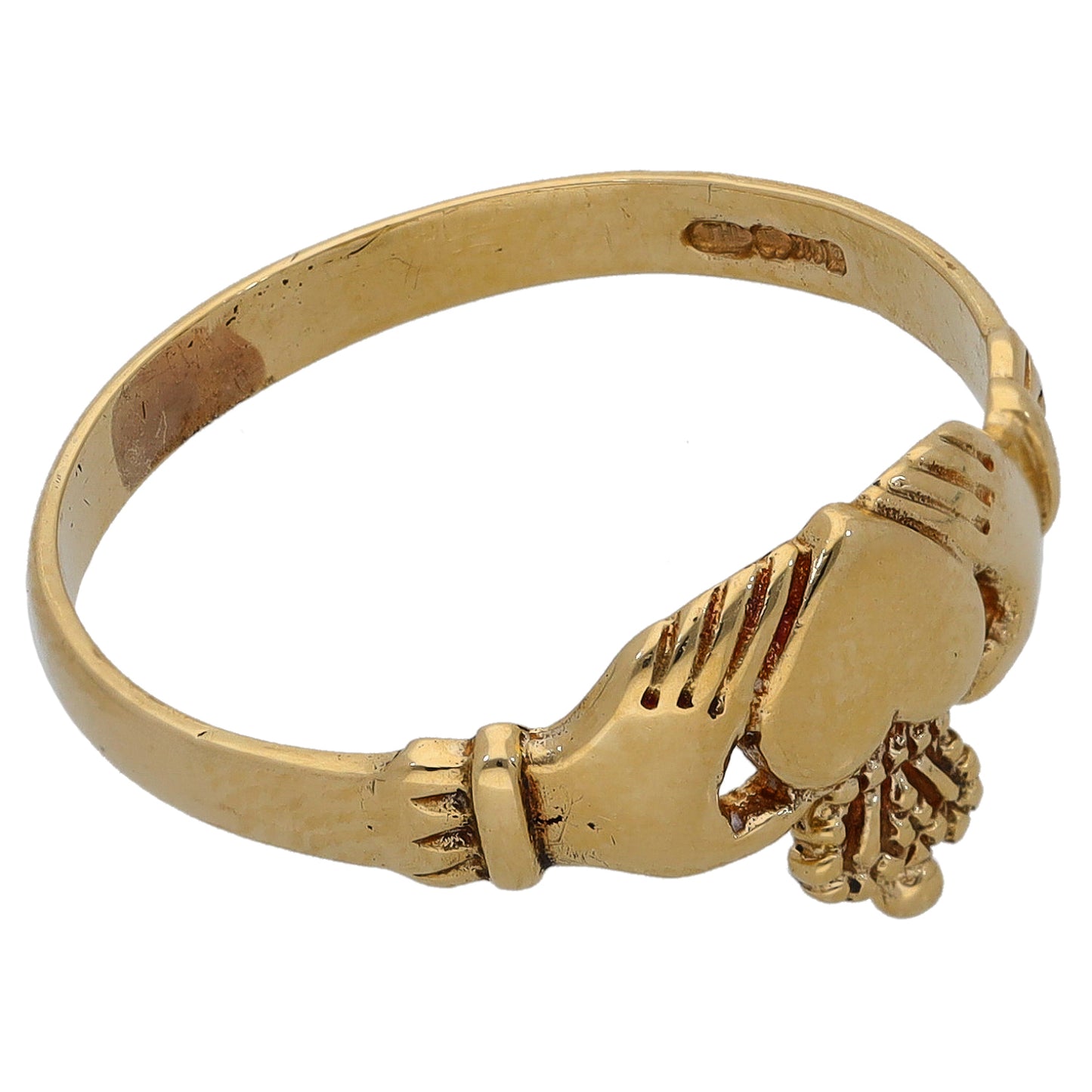 9ct Gold Claddagh Ring Size S