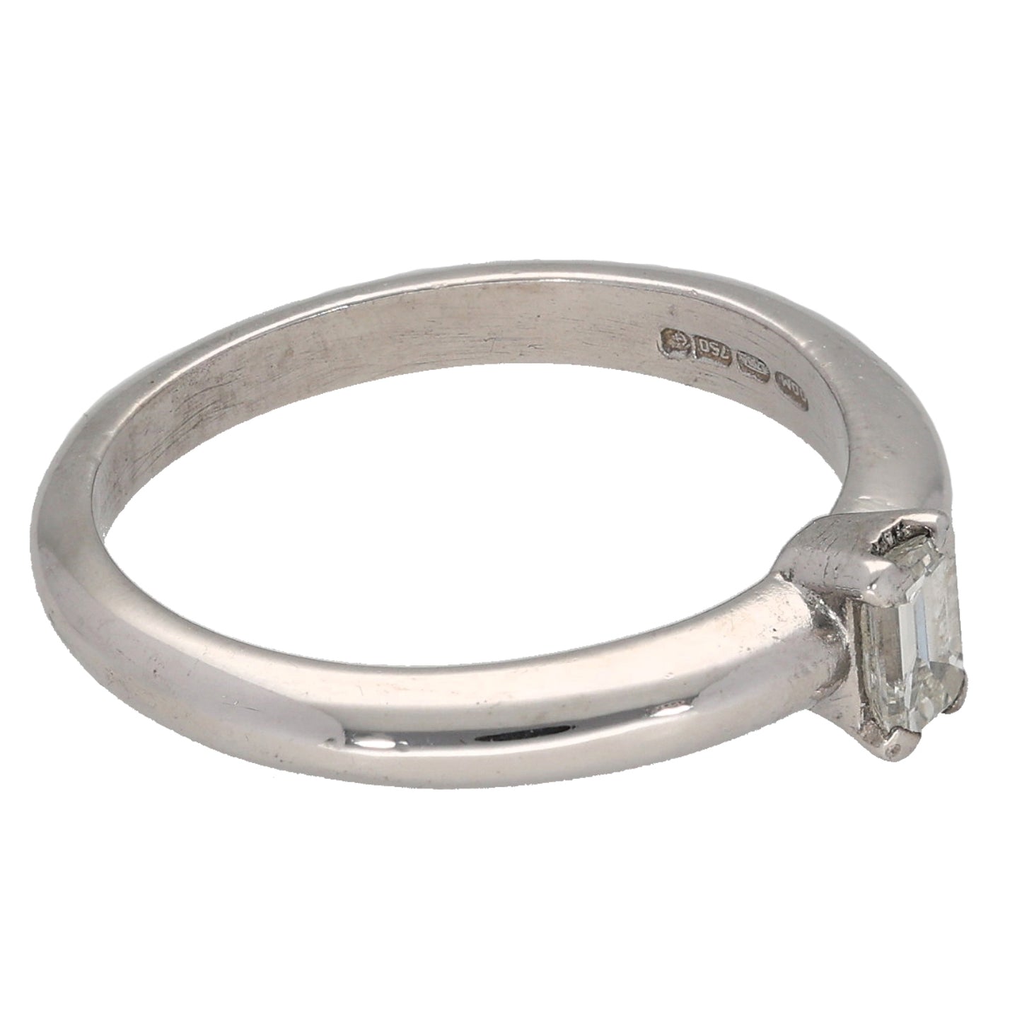 18ct White Gold 0.25ct Diamond Solitaire Ring Size K