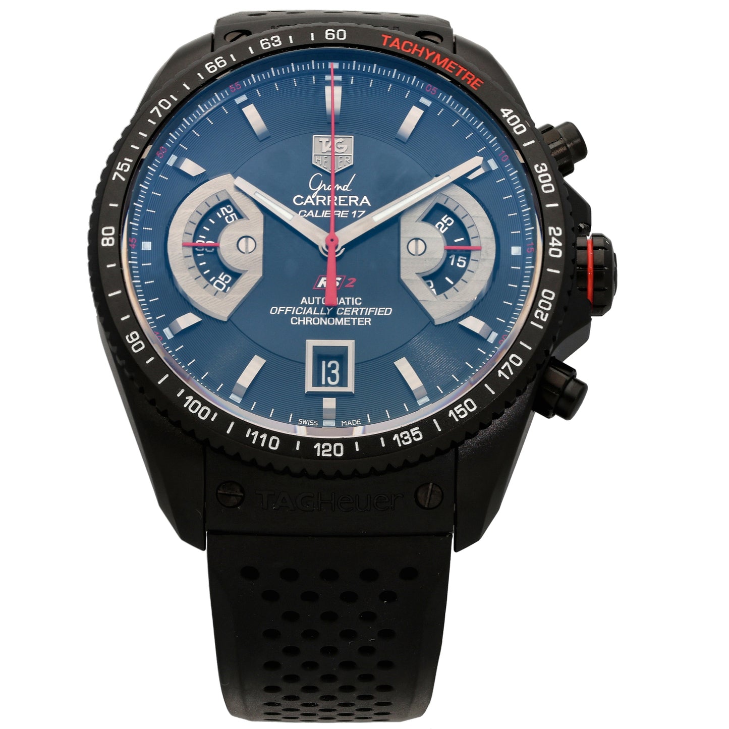 Tag Heuer Grand Carrera CAV518B 43mm PVD Titanium Watch
