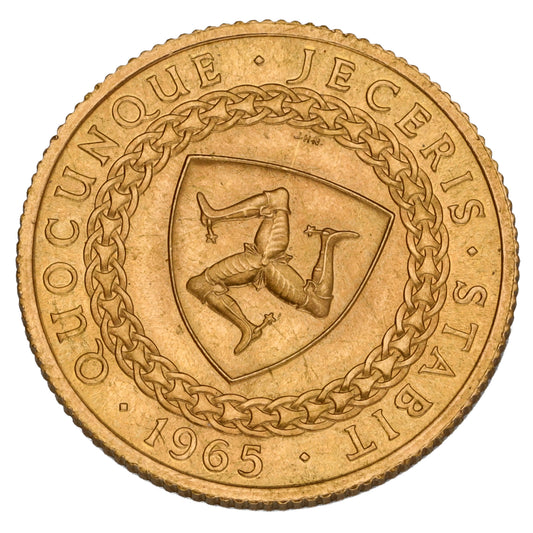 22ct Gold Isle Of Man Full Sovereign Coin 1965