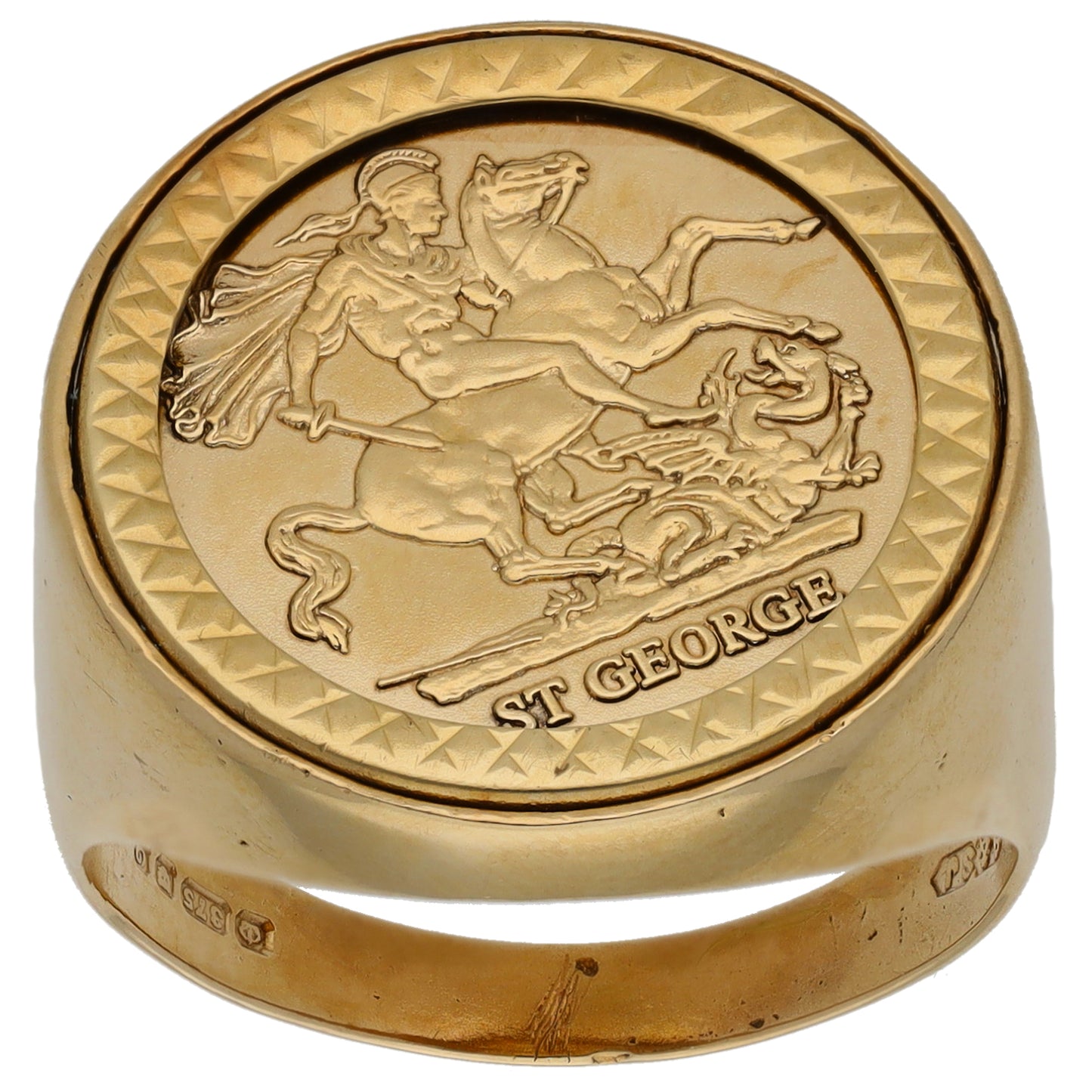 9ct Gold St George Ring Size U