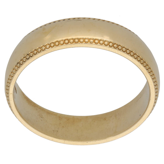 9ct Gold Patterned Wedding Ring Size Z