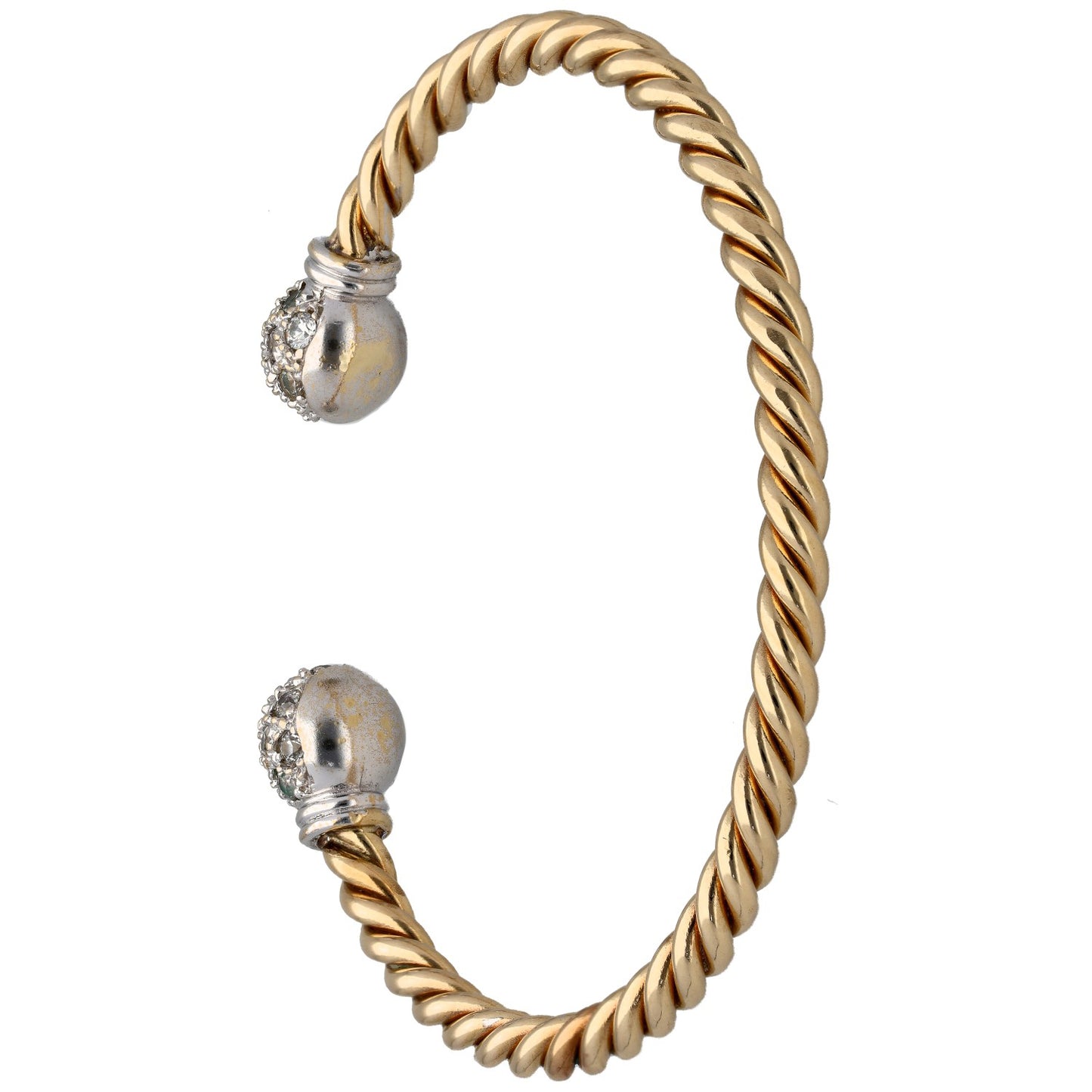 9ct Gold Cubic Zirconia Torque Bangle