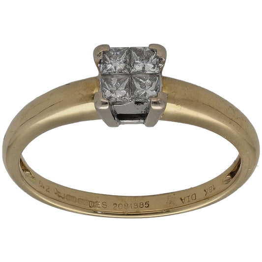 18ct Gold 0.20ct Diamond Dress/Cocktail Ring Size N