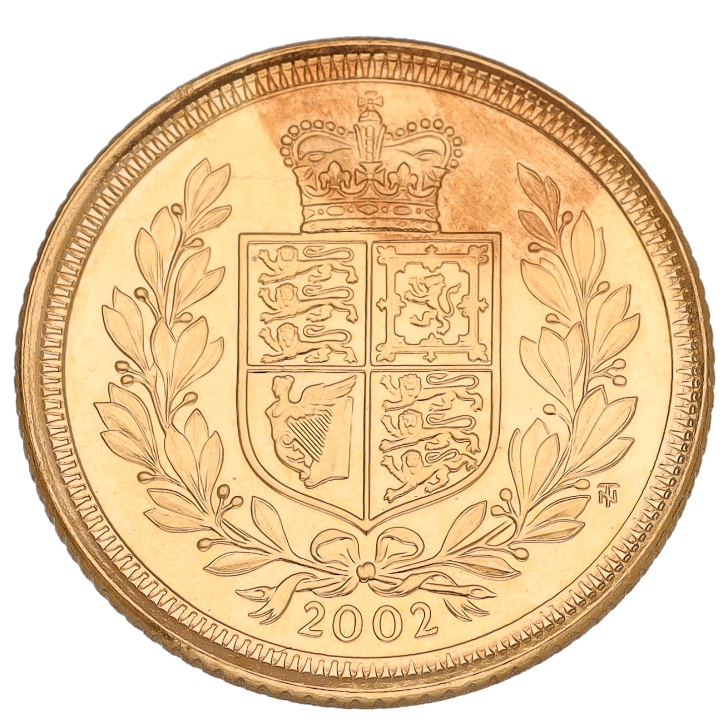 22ct Gold Queen Elizabeth II Half Sovereign Coin 2002