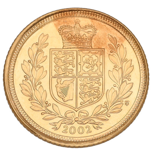 22ct Gold Queen Elizabeth II Half Sovereign Coin 2002