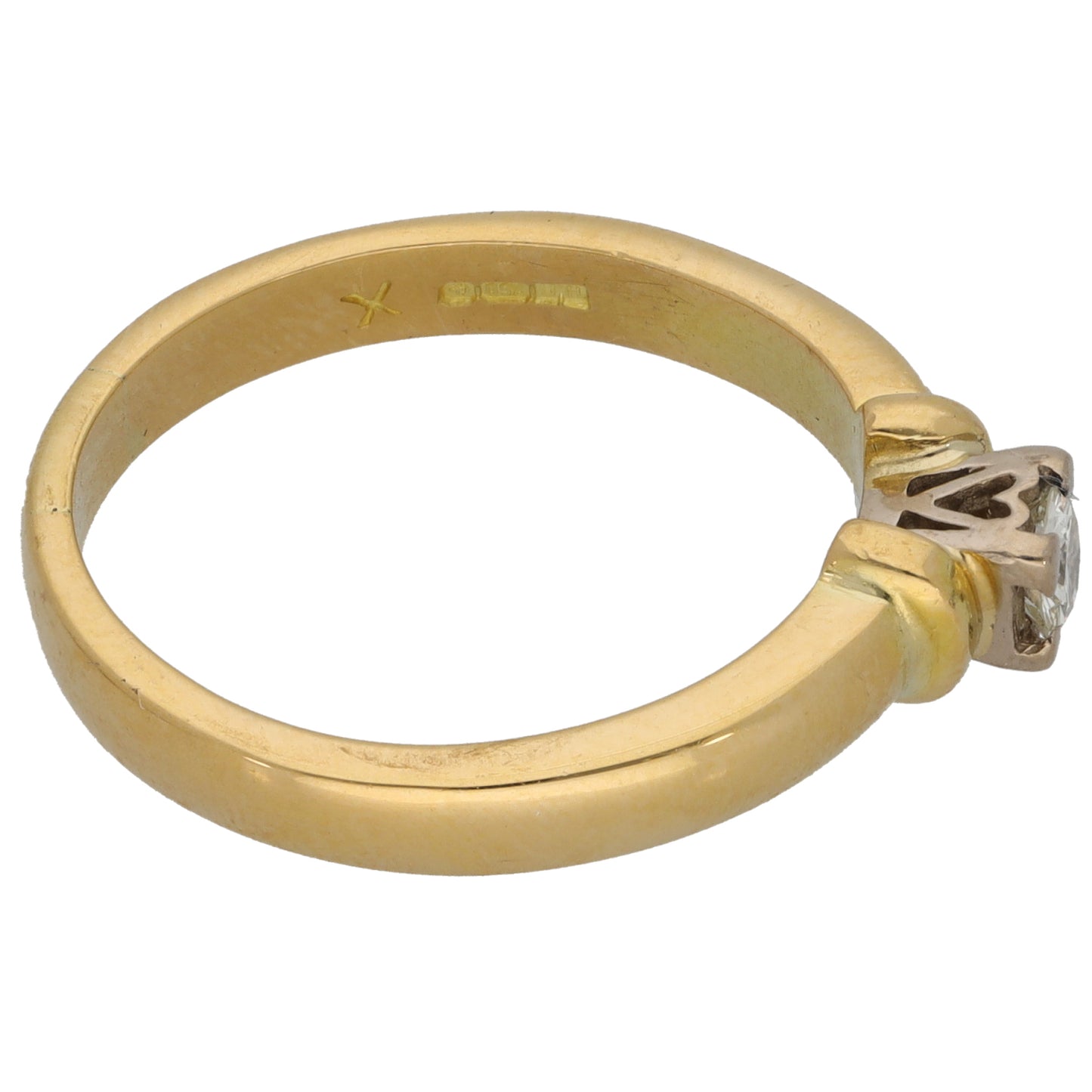 18ct Gold 0.20ct Diamond Solitaire Ring Size P