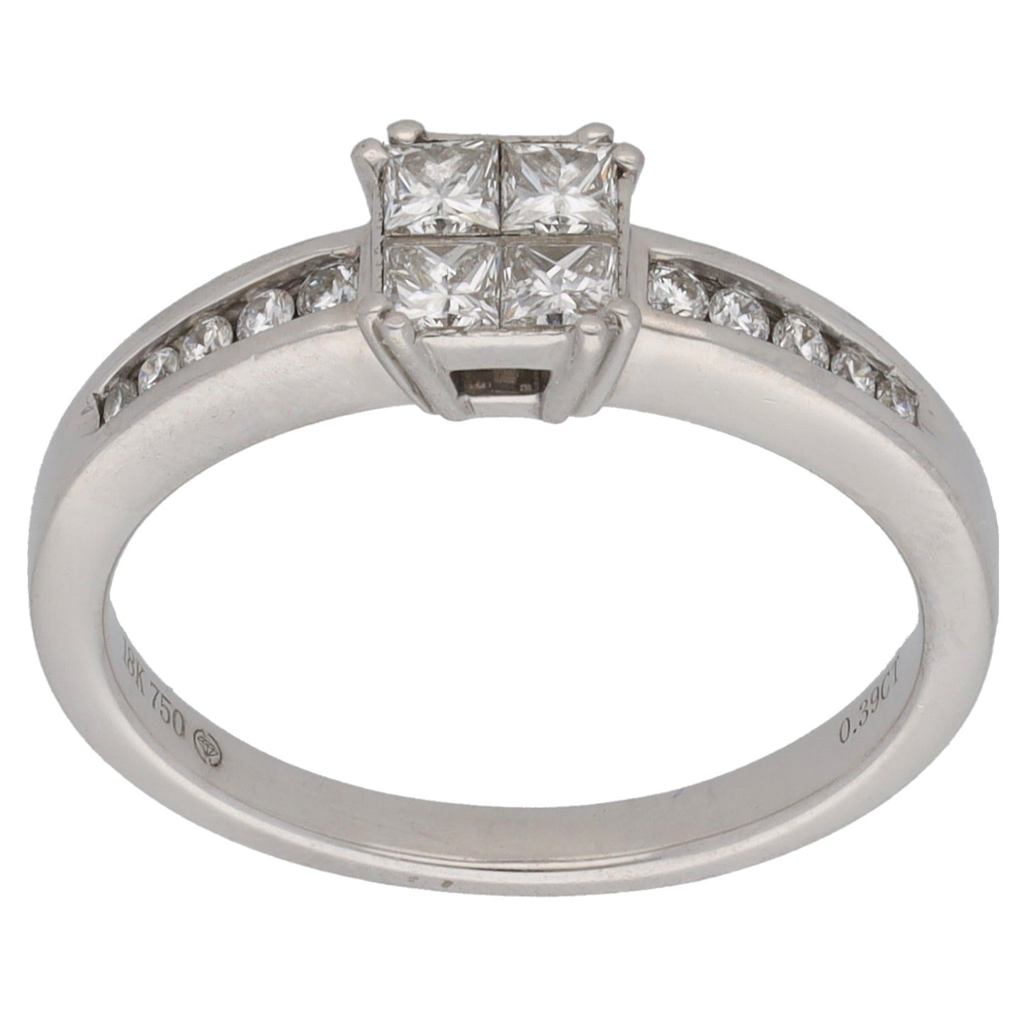 18ct White Gold 0.39ct Diamond Dress/Cocktail Ring Size L
