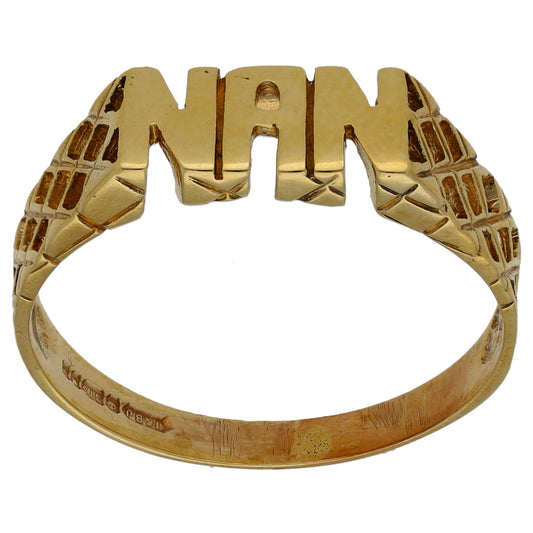 9ct Gold Nan Ring Size S