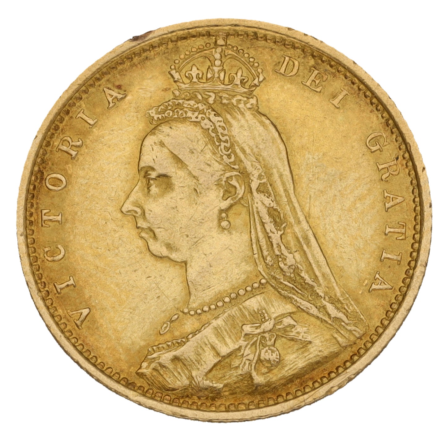 22ct Gold Queen Victoria Half Sovereign Coin 1887