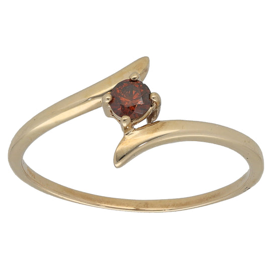 9ct Gold 0.17ct Diamond Solitaire Ring Size T