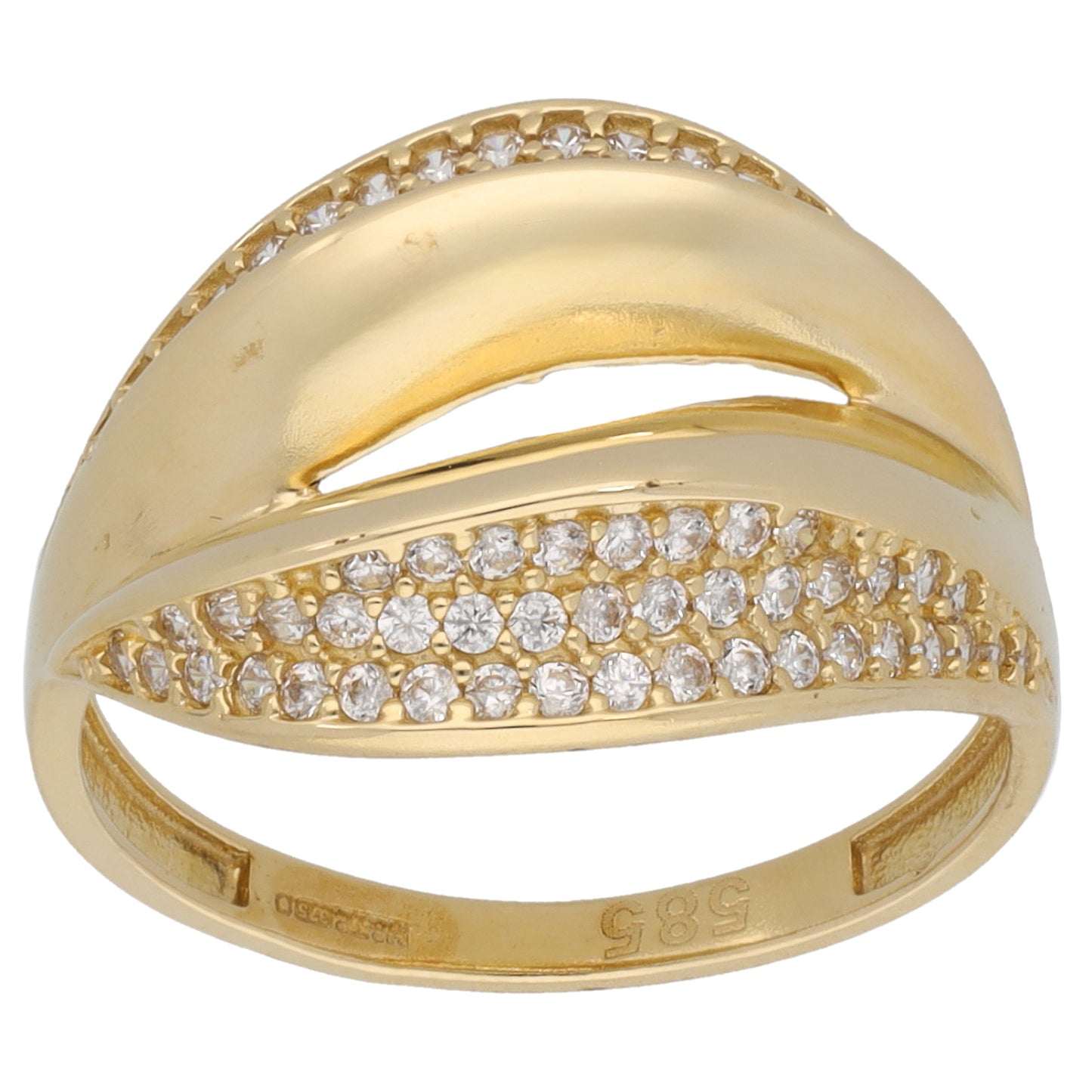 9ct Gold Cubic Zirconia Dress/Cocktail Ring Size N