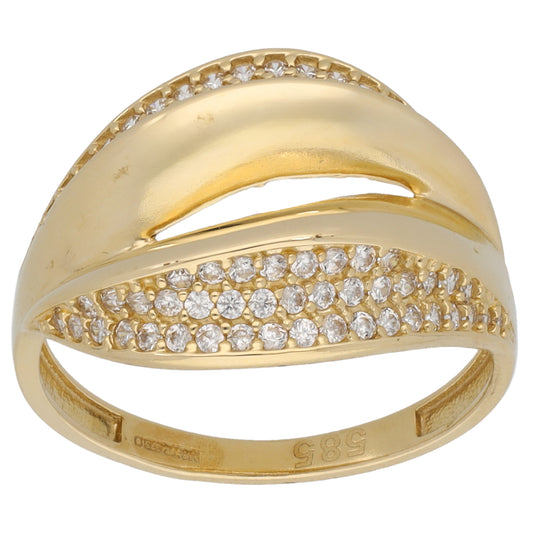 9ct Gold Cubic Zirconia Dress/Cocktail Ring Size N