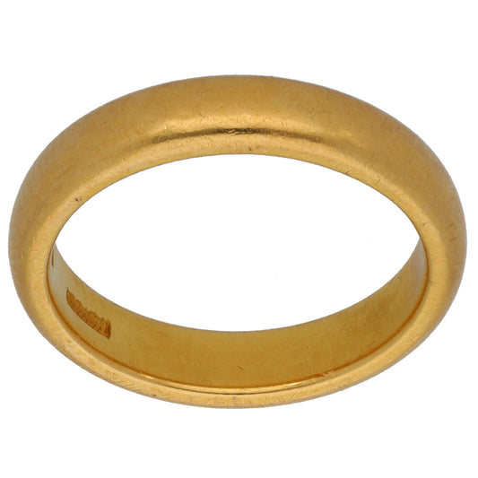 22ct Gold Plain Wedding Ring Size L