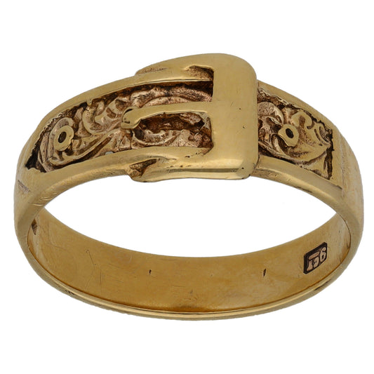 9ct Gold Buckle Ring Size S