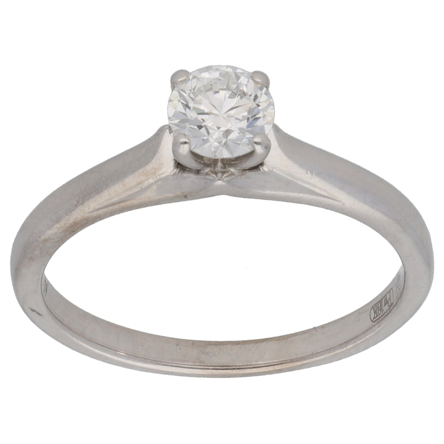 18ct White Gold 0.40ct Diamond Solitaire Ring Size M