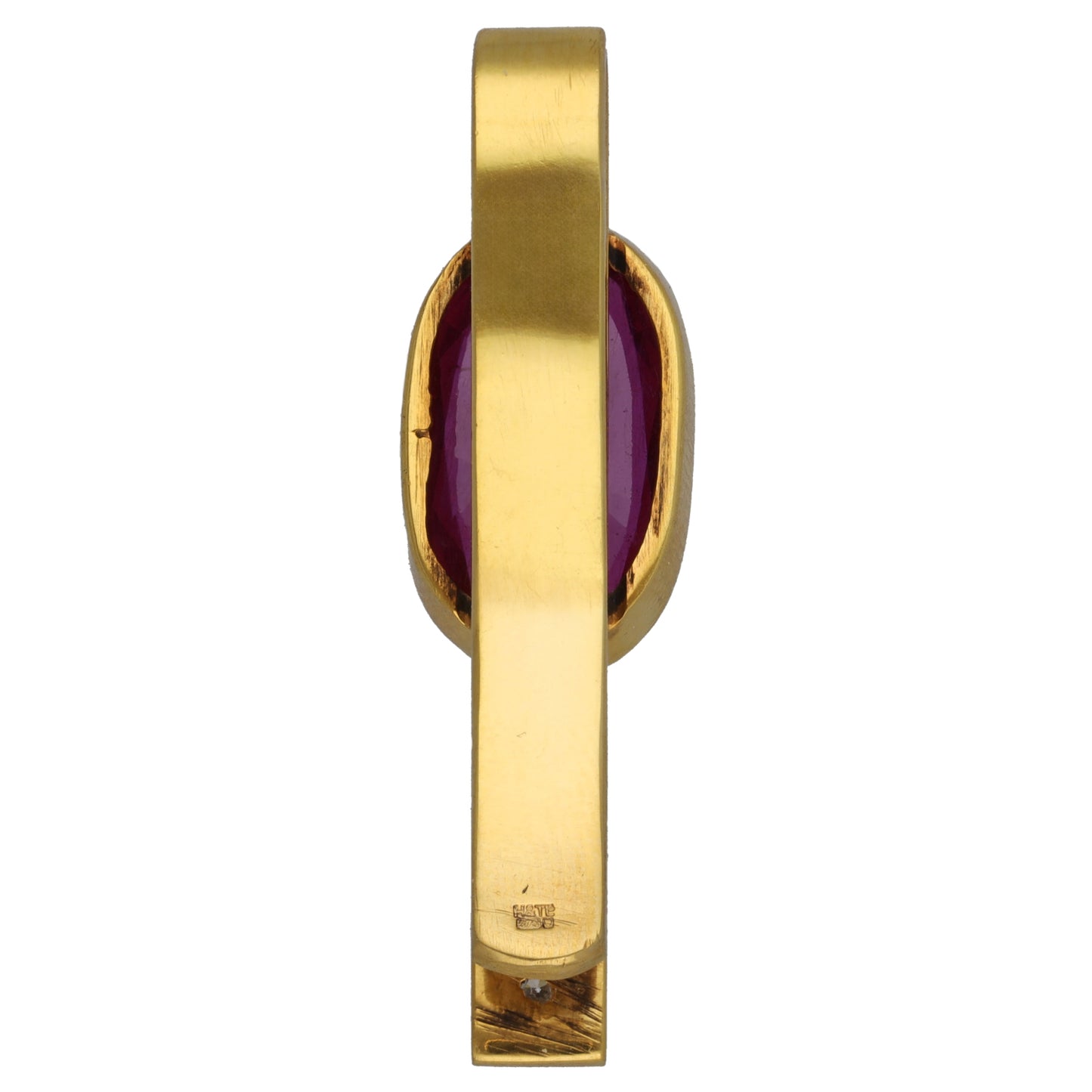 9ct Gold Man Made Ruby & 0.12ct Diamond Tie Pin