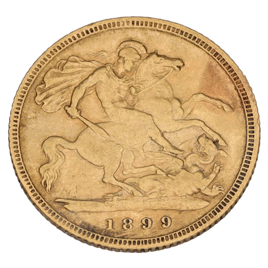 22ct Gold Queen Victoria Half Sovereign Coin 1899
