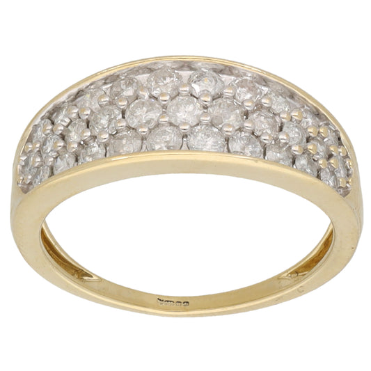 9ct Gold 0.75ct Diamond Dress/Cocktail Ring Size N