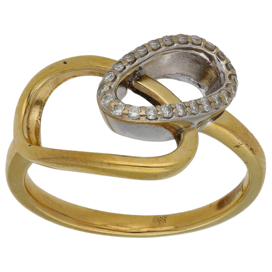 9ct Gold 0.12ct Diamond Dress/Cocktail Ring Size K