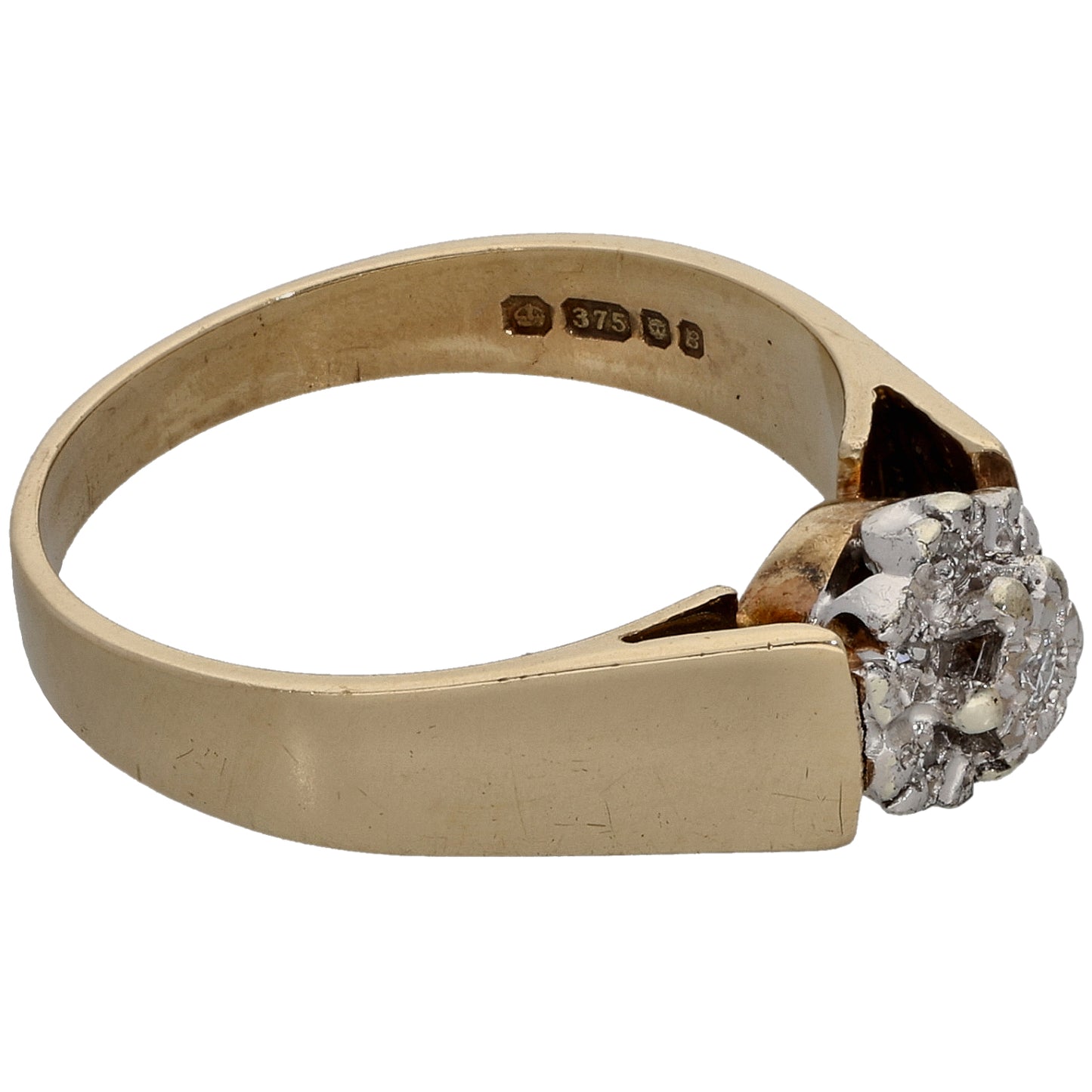 9ct Gold 0.06ct Diamond Cluster Ring Size M