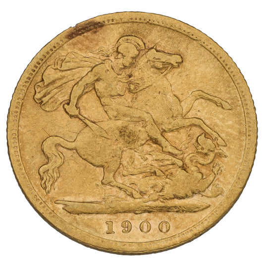 22ct Gold Queen Victoria Half Sovereign Coin 1900