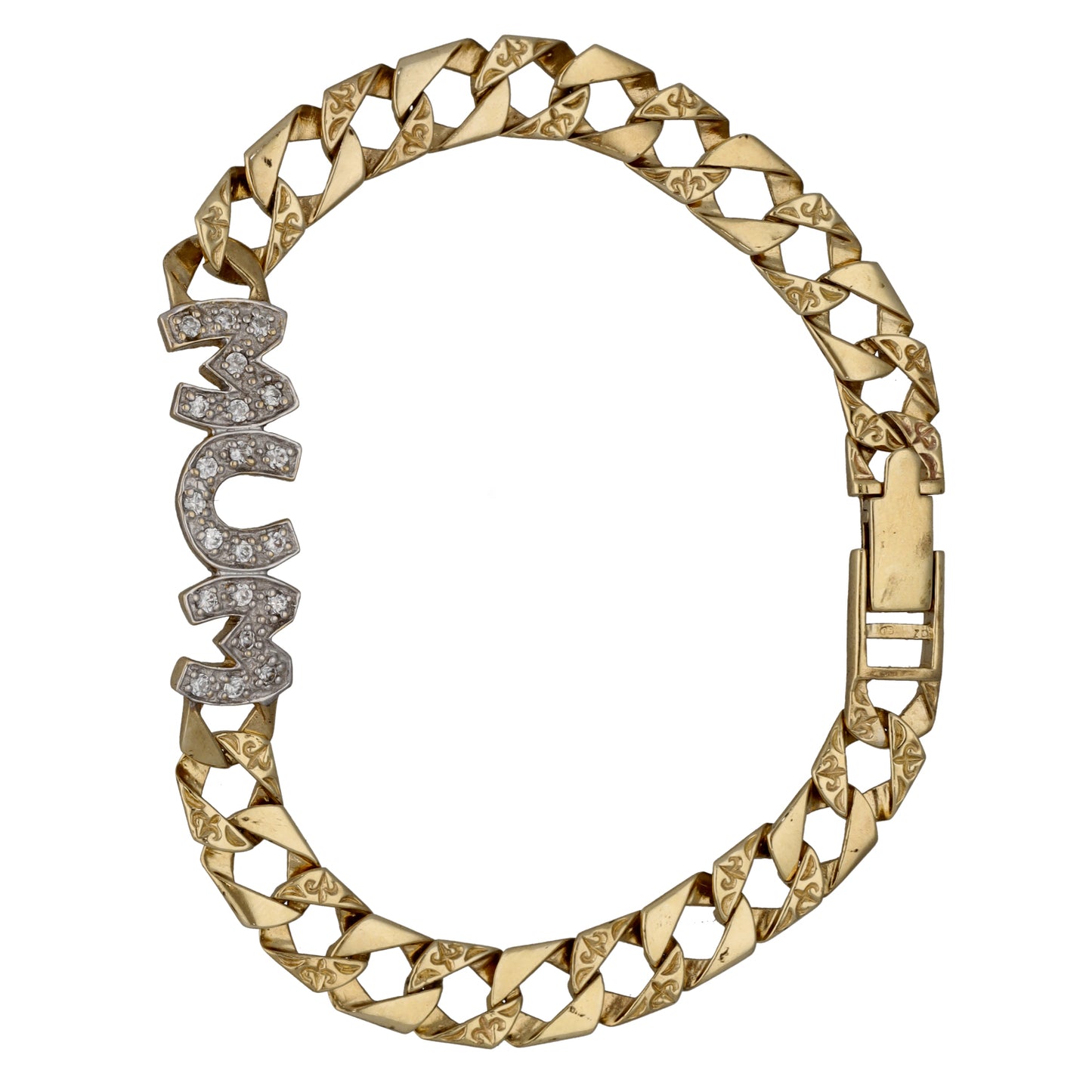 9ct Gold Cubic Zirconia Mum Bracelet