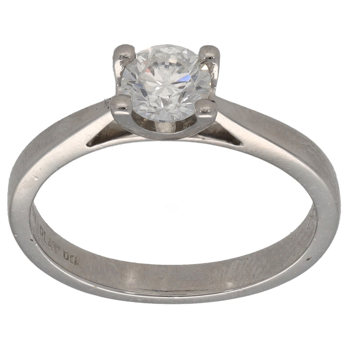 Platinum 0.48ct Diamond Solitaire Ring Size L