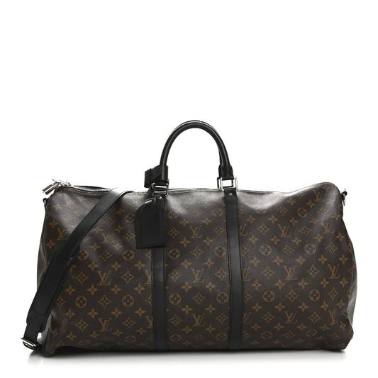 Louis Vuitton Keepall Bandoulière Monogram Macassar Coated Canvas Bag - Brown