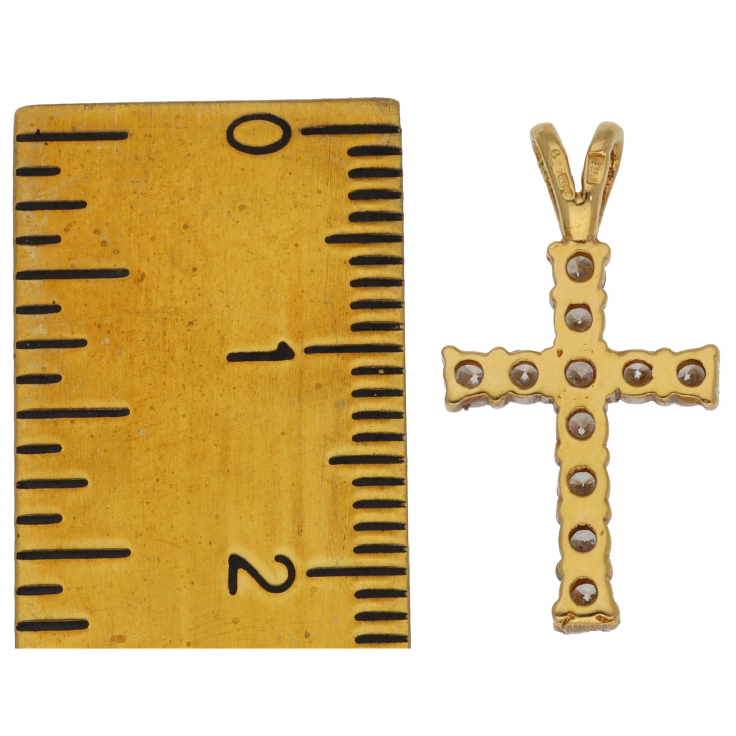 18ct Gold 0.55ct Diamond Cross Pendant