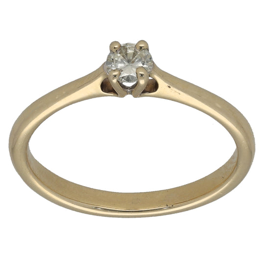9ct Gold 0.20ct Diamond Solitaire Ring Size M