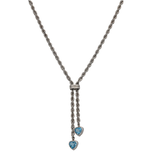 9ct White Gold Topaz Fancy Necklace 16"
