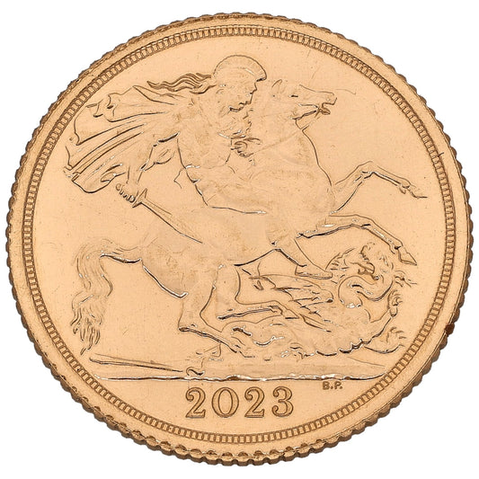 22ct Gold King Charles III Half Sovereign Coin 2023
