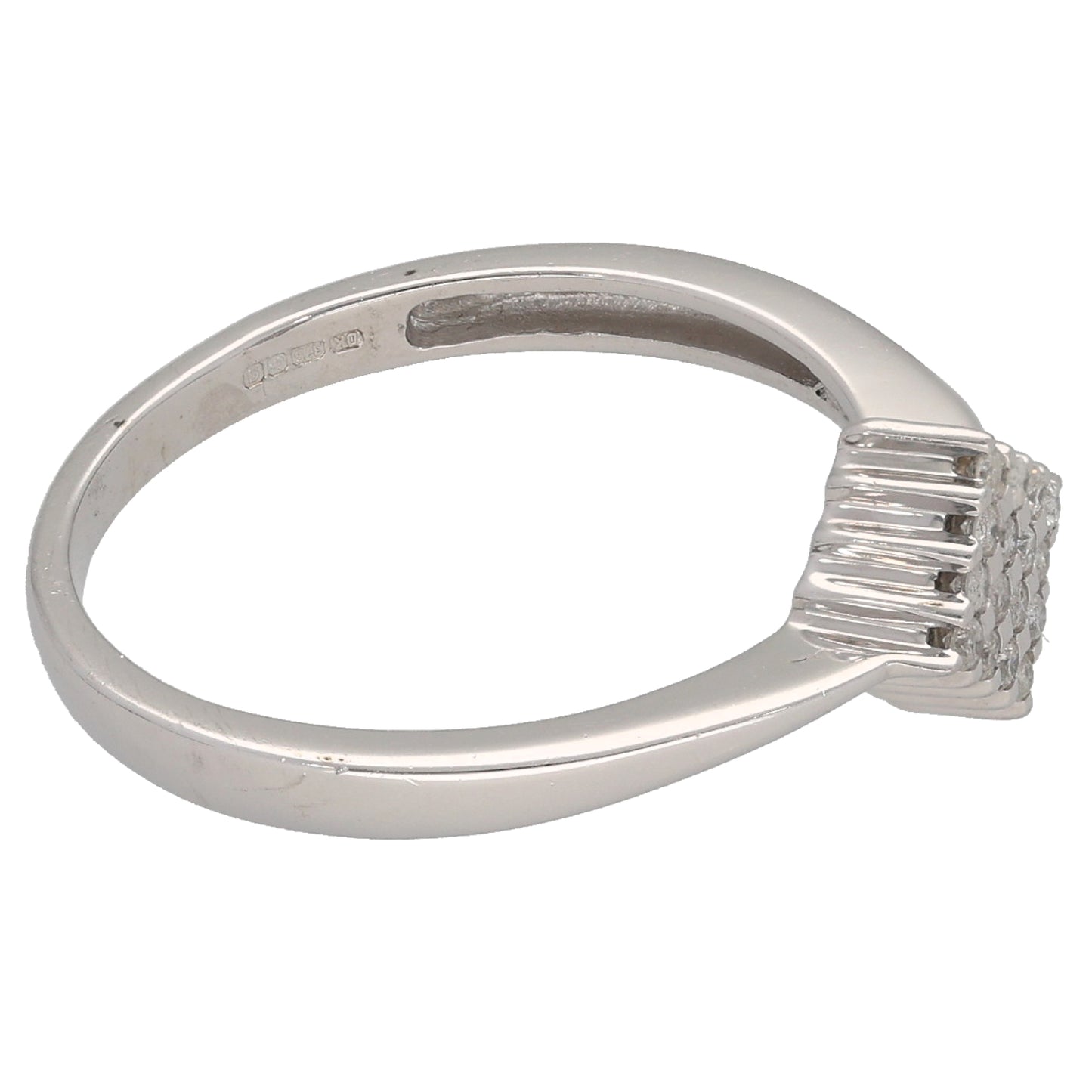 9ct White Gold 0.08ct Diamond Cluster Ring Size N