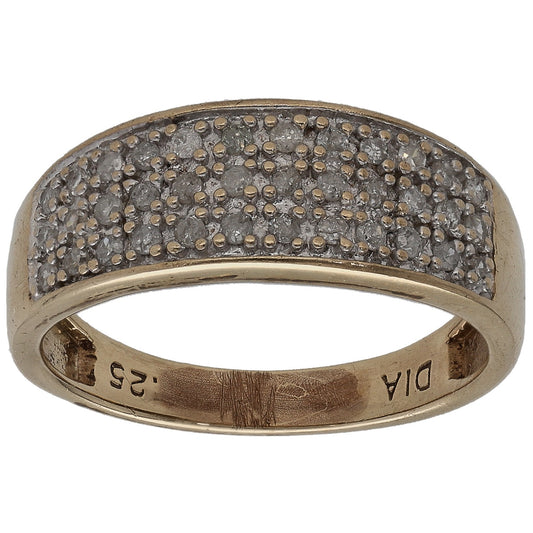 9ct Gold 0.25ct Diamond Dress/Cocktail Ring Size K