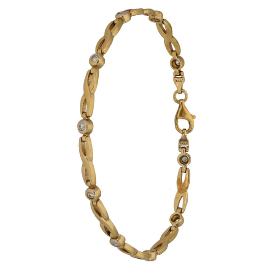 9ct Gold Cubic Zirconia Fancy Stone Set Bracelet