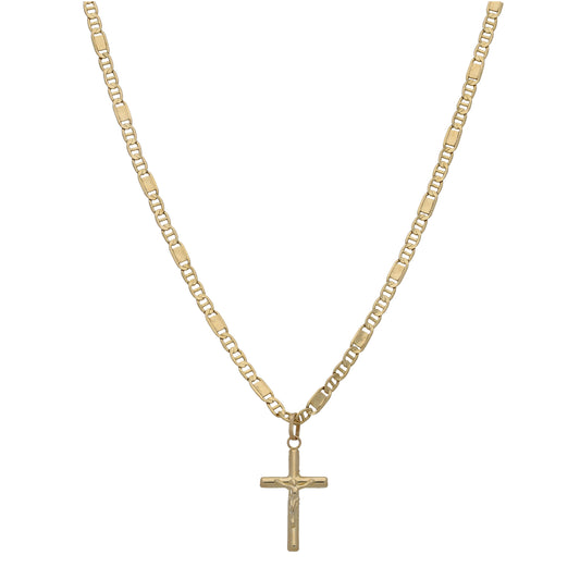 14ct Gold Cross Pendant With Chain