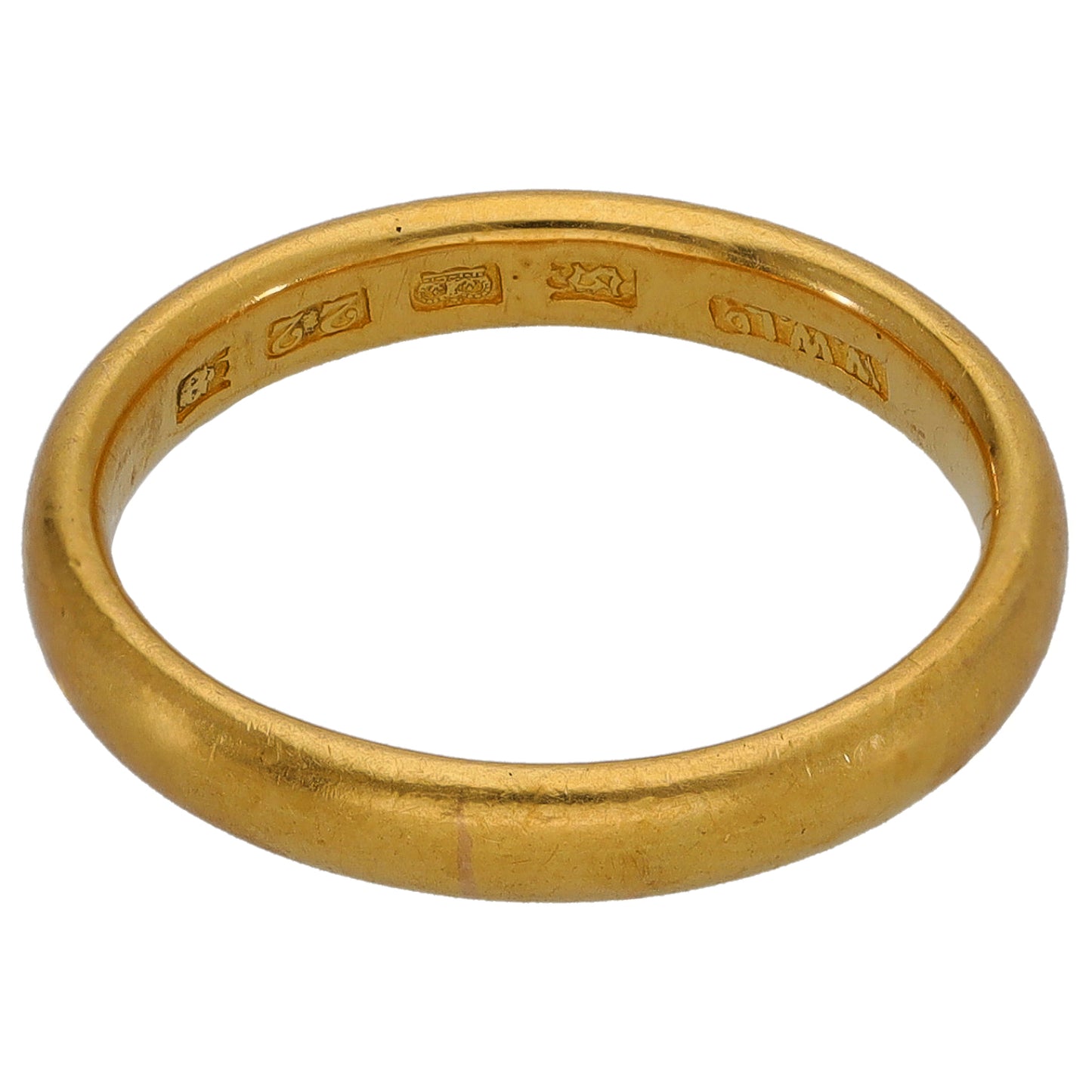 22ct Gold Plain Wedding Ring Size M