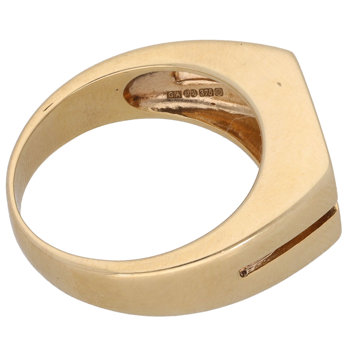 9ct Gold Onyx Single Stone Signet Ring Size Q