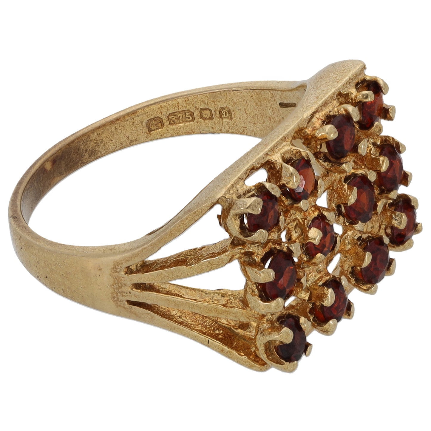 9ct Gold Garnet Dress/Cocktail Ring Size N